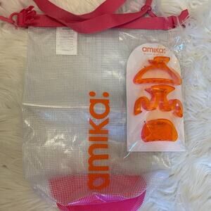 Amika Limited Edition Clear Tote + 3 Claw Clips Set | NWT